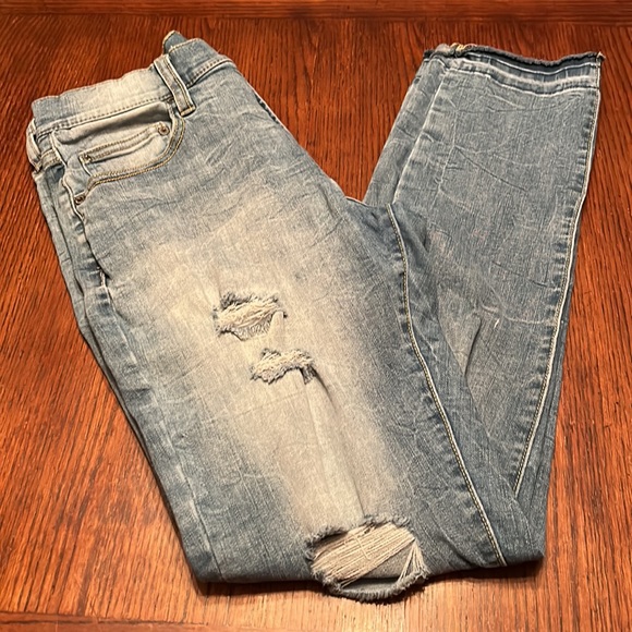 Arizona Ultra Flex 360 Blue Distressed Jean Size 30 x 32 Slim - Picture 2 of 6
